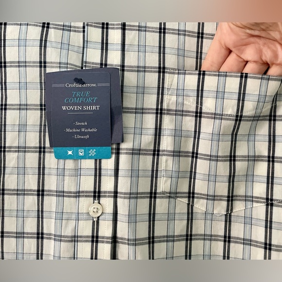 Croft & Barrow Stretch True Comfort Woven Shirt Machine Wash UltraSoft Size Med - Picture 7 of 10